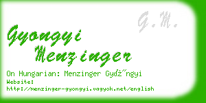 gyongyi menzinger business card